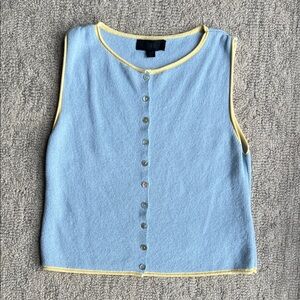 Zara Light Blue and Yellow Knit Top